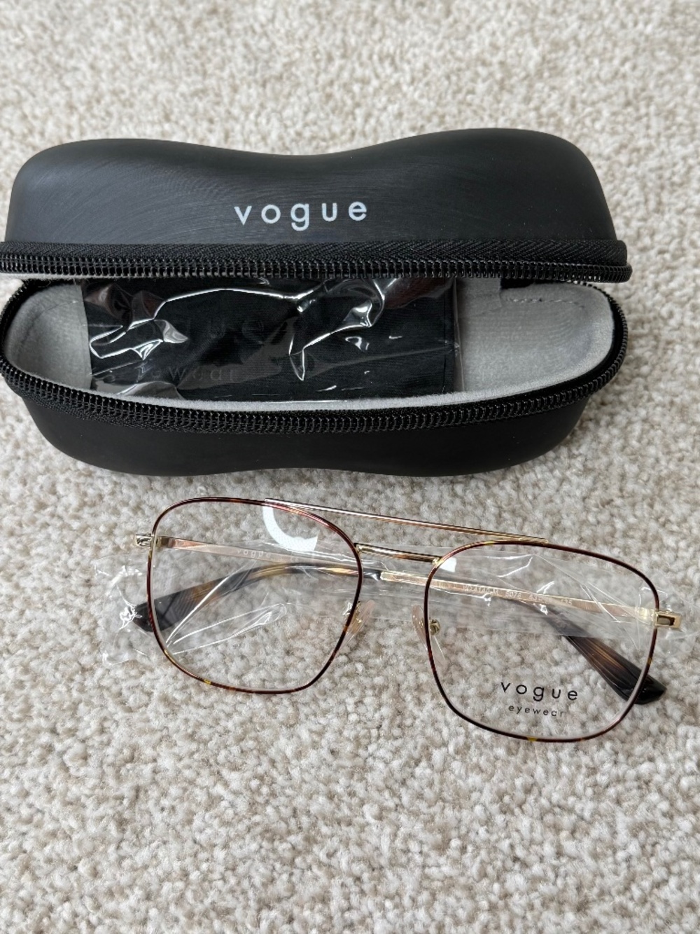 NIB Vogue Gold Tort Prescription Glasses Frames